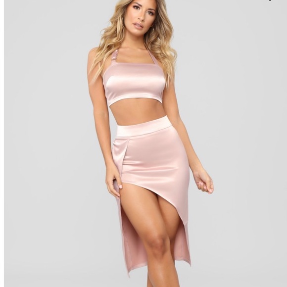 Smooth as Silk Satin Set - Blush from Fashion Nova - Picture 1 of 6